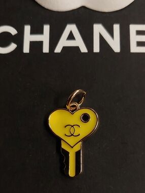 CC Yellow Heart Key Charm Pendant
